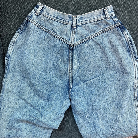 Vintage P.S Gitano Light Wash Acid Wash High Waisted Pleated Mom Jean- Size 6 - Picture 6 of 10